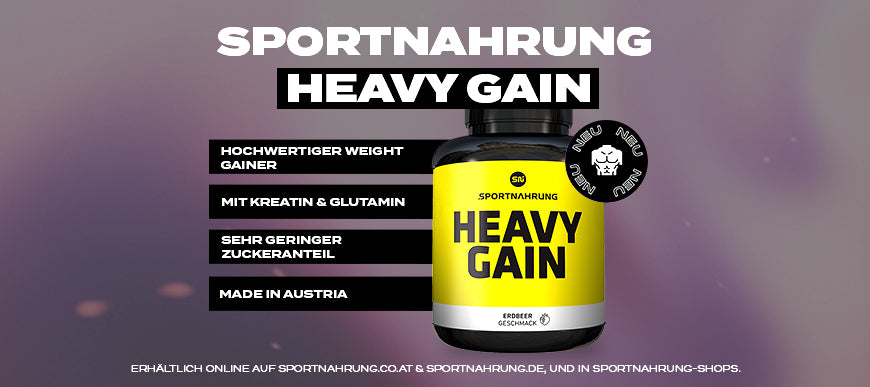 SPORTNAHRUNG Heavy Gain - Carbs, Protein, Creatin, Glutamin & MCT für Muskel- und Masseaufbau
