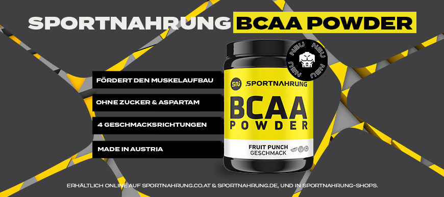 SPORTNAHRUNG BCAA POWDER - hochwertige BCAAs für Aufbau & Erhalt von Muskulatur