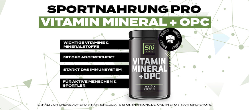 SPORTNAHRUNG PRO Vitamin Mineral + OPC: der Multivitamin- & Multimineral-Komplex in Kapselform